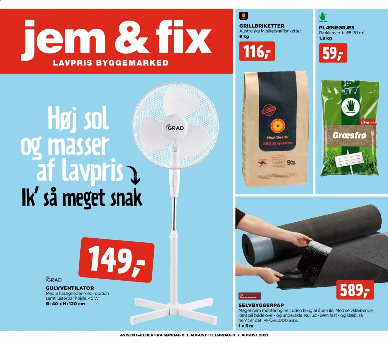 Jem & Fix tilbudsavis  - 01.08.2021 - 07.08.2021. Side 1.