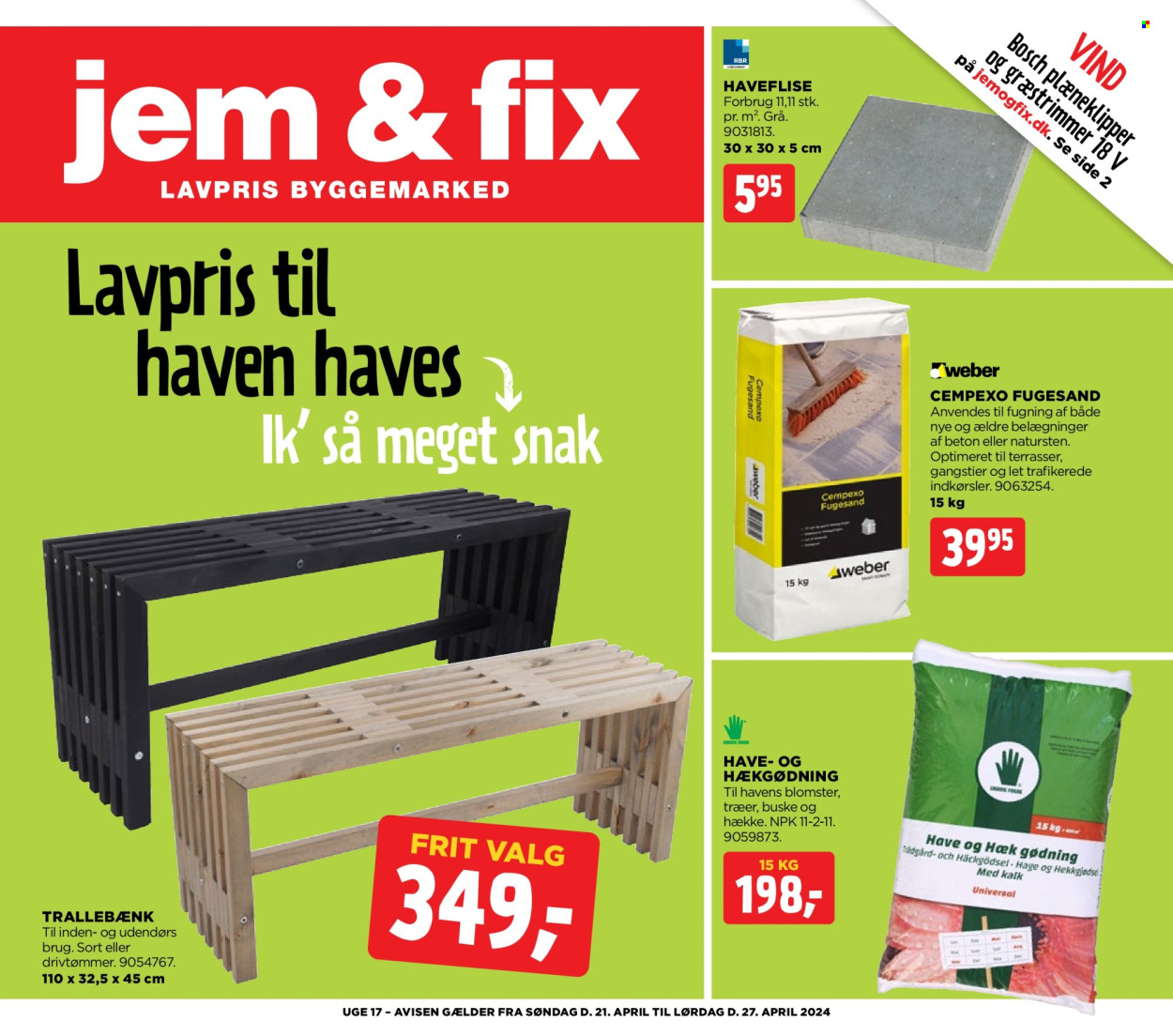 Jem & Fix tilbudsavis  - 21.04.2024 - 27.04.2024. Side 1.