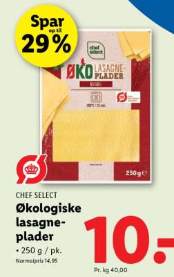 CHEF SELECT Økologiske lasagneplader
