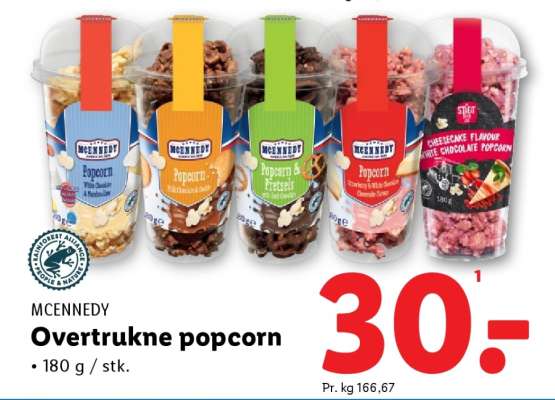 MCENNEDY Overtrukne popcorn