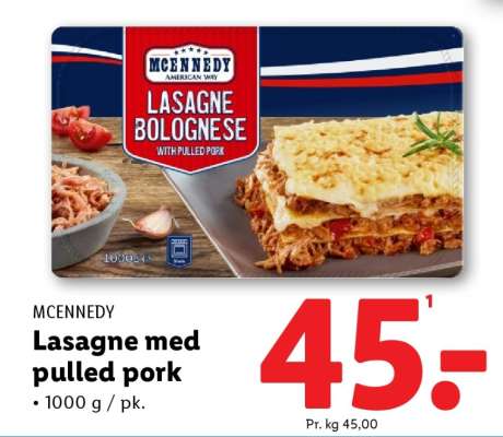 Lasagne med pulled pork