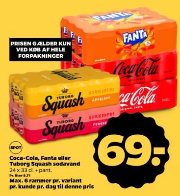 Coca-Cola, Fanta eller Tuborg Squash sodavand