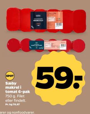 Sæby makrel i tomat 6-pak
