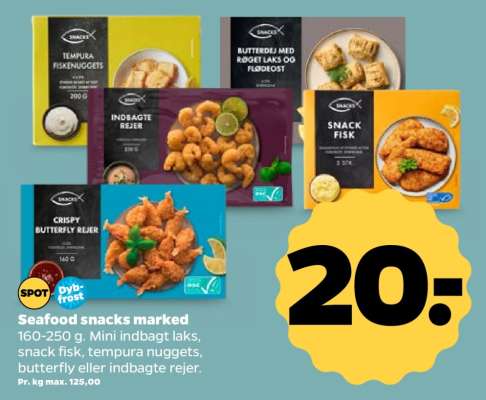 Seafood snacks marked