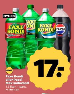 Faxe Kondi eller Pepsi Max sodavand