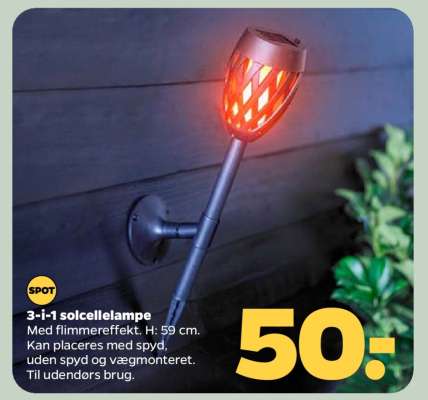 3-i-1 solcellelampe