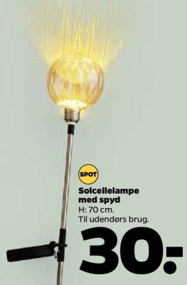 Solcellelampe med spyd