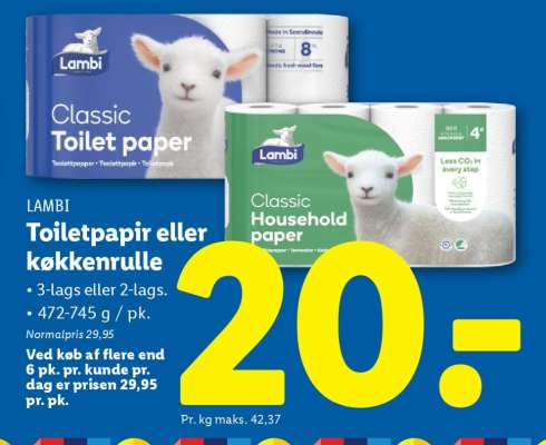 LAMBI Toiletpapir eller køkkenrulle