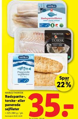 Rødspætte-, torske- eller panerede sejfileter