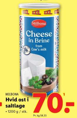 MILBONA Hvid ost i saltlage