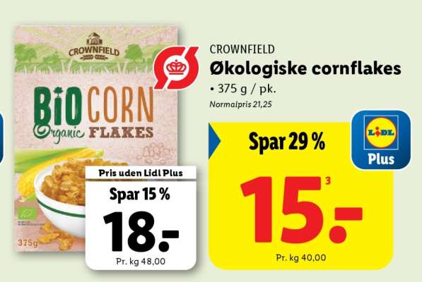 Crownfield Økologiske cornflakes