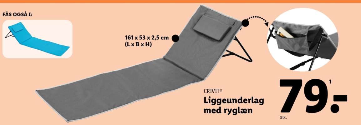 CRIVIT Liggeunderlag med ryglæn