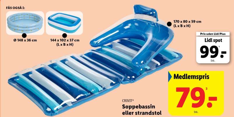 CRIVIT® Soppebassin eller strandstol