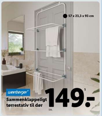 Sammenklappeligt tørrestativ til dør