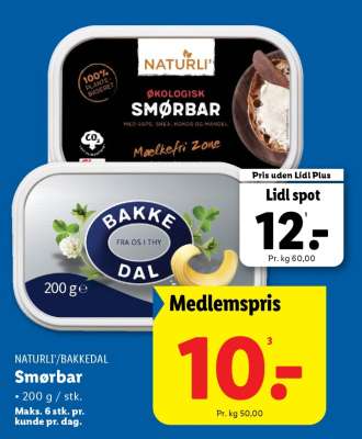 NATURLI'/BAKKEDAL Smørbar