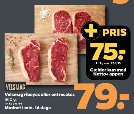 Velsmag ribeyes eller entrecotes