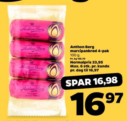Anthon Berg marcipanbrød 4-pak
