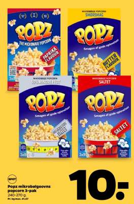 Popz mikrobølgeovns popcorn 3-pak