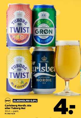 Carlsberg Nordic Ale eller Tuborg Nul
