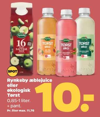 Rynkeby æblejuice eller økologisk Tørst