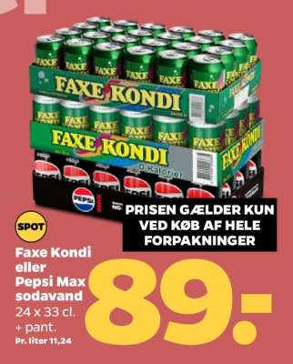 Faxe Kondi eller Pepsi Max sodavand