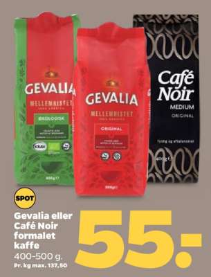 Gevalia eller Café Noir formalet kaffe