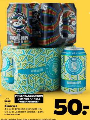 Brooklyn Stonewall IPA & Jacobsen Yakima IPA