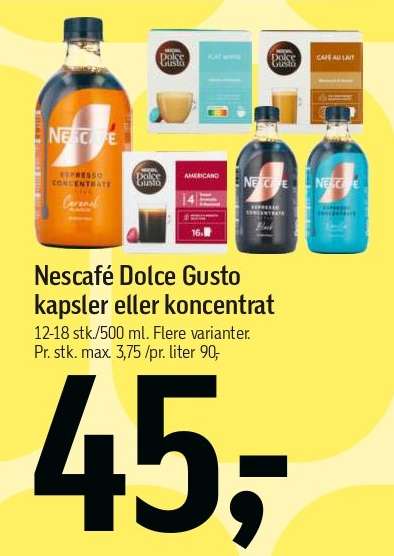 Nescafé Dolce Gusto kapsler eller koncentrat