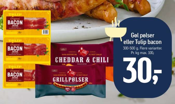 Gøl pølser eller Tulip bacon