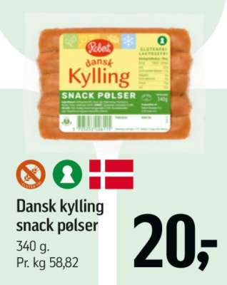 Dansk kylling snack pølse