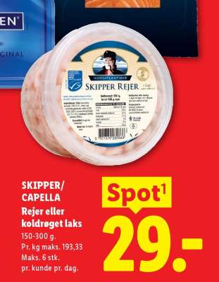 SKIPPER/CAPELLA Rejer eller koldrøget laks