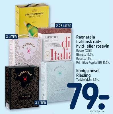 Ragnatela Italiensk rød-, hvid- eller rosévin / Königsmosel Riesling