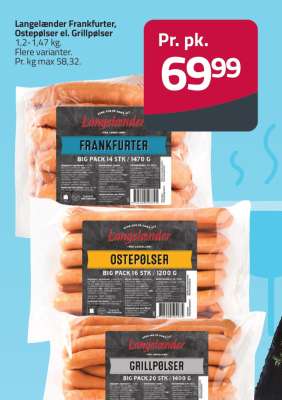 Langelænder Frankfurter, Ostepløser el. Grillpølser