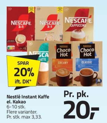 Nestlé Instant Kaffe el. Kakao