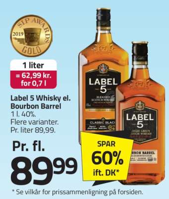 Label 5 Whisky el. Bourbon Barrel