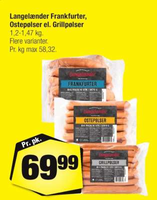Langelænder Frankfurter, Ostepølser el. Grillpølser