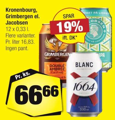 Kronenbourg, Grimbergen el. Jacobsen