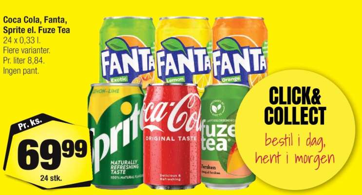 Coca Cola, Fanta, Sprite el. Fuze Tea