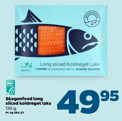 Skagenfood long sliced koldrøget laks