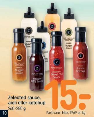 Zelected sauce, aioli eller ketchup