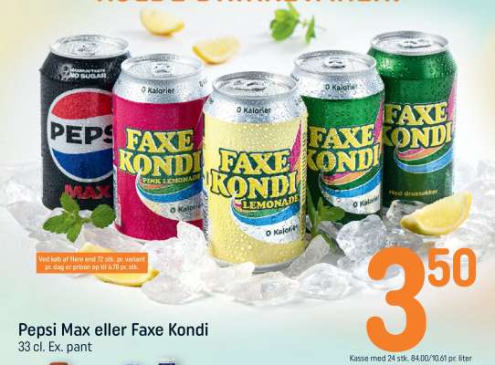 Pepsi Max eller Faxe Kondi
