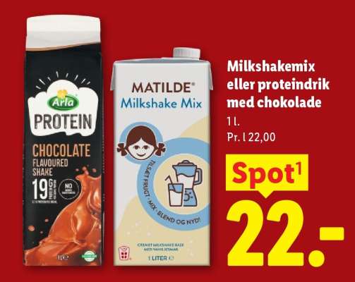 Milkshakemix eller proteindrik med chokolade