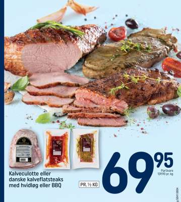 Kalveculotte eller danske kalveflatsteaks med hvidløg eller BBQ