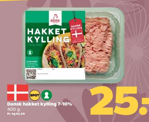 Dansk hakket kylling 7-10%