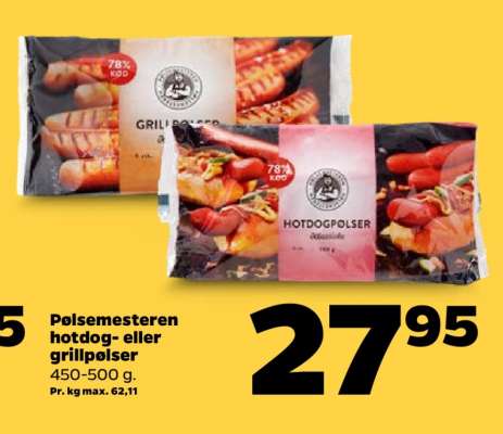 Pølsemesteren hotdog- eller grillpølser