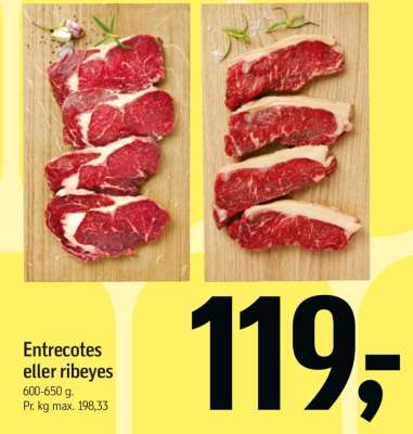 Entrecotes eller ribeyes
