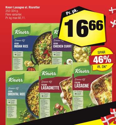 Knorr Lasagne el. Risretter