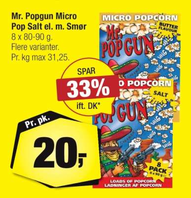 Mr. Popgun Micro Pop Salt el. m. Smør