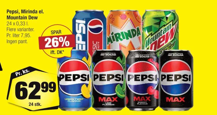 Pepsi, Mirinda el. Mountain Dew