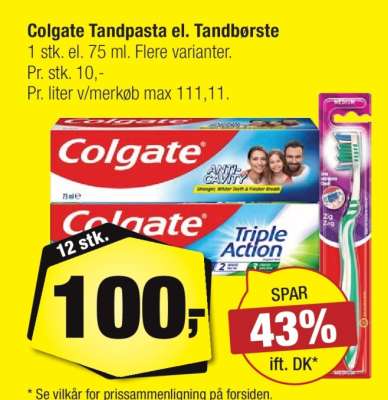 Colgate Tandpasta el. Tandbørste